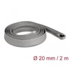 Koszulka pleciona z suwakiem odporna na temperaturę 2 m x 20 mm szara Delock 20830