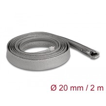 Koszulka pleciona z suwakiem odporna na temperaturę 2 m x 20 mm szara Delock 20830