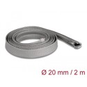 Koszulka pleciona z suwakiem odporna na temperaturę 2 m x 20 mm szara Delock 20830