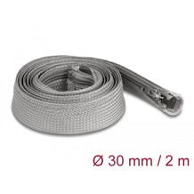 Koszulka pleciona z suwakiem odporna na temperaturę 2 m x 30 mm szara Delock 20831
