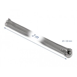 Koszulka pleciona z suwakiem odporna na temperaturę 2 m x 30 mm szara Delock 20831 Koszulka pleciona z suwakiem odporna na temperaturę 2 m x 30 mm szara Delock 20831