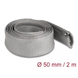 Koszulka pleciona z suwakiem odporna na temperaturę 2 m x 50 mm szara Delock 20832