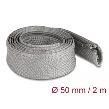 Koszulka pleciona z suwakiem odporna na temperaturę 2 m x 50 mm szara Delock 20832