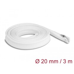 Koszulka pleciona z suwakiem odporna na temperaturę 3 m x 20 mm biała Delock 20833