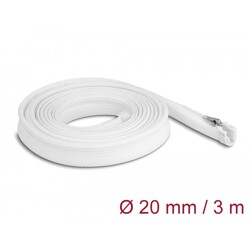 Koszulka pleciona z suwakiem odporna na temperaturę 3 m x 20 mm biała Delock 20833