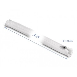 Koszulka pleciona z suwakiem odporna na temperaturę 3 m x 20 mm biała Delock 20833 Koszulka pleciona z suwakiem odporna na temperaturę 3 m x 20 mm biała Delock 20833