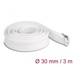 Koszulka pleciona z suwakiem odporna na temperaturę 3 m x 30 mm biała Delock 20834
