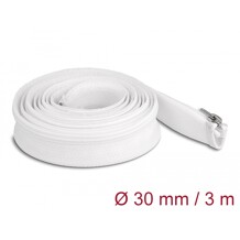Koszulka pleciona z suwakiem odporna na temperaturę 3 m x 30 mm biała Delock 20834