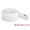 Koszulka pleciona z suwakiem odporna na temperaturę 3 m x 50 mm biała Delock 20835