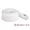 Koszulka pleciona z suwakiem odporna na temperaturę 3 m x 50 mm biała Delock 20835