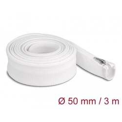 Koszulka pleciona z suwakiem odporna na temperaturę 3 m x 50 mm biała Delock 20835