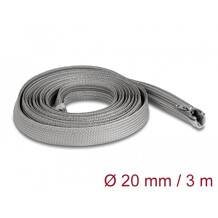 Koszulka pleciona z suwakiem odporna na temperaturę 3 m x 20 mm szara Delock 20836