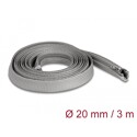 Koszulka pleciona z suwakiem odporna na temperaturę 3 m x 20 mm szara Delock 20836