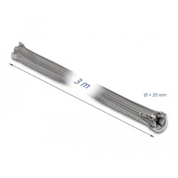 Koszulka pleciona z suwakiem odporna na temperaturę 3 m x 20 mm szara Delock 20836 Koszulka pleciona z suwakiem odporna na temperaturę 3 m x 20 mm szara Delock 20836