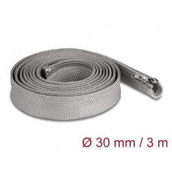 Koszulka pleciona z suwakiem odporna na temperaturę 3 m x 30 mm szara Delock 20837