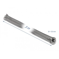 Koszulka pleciona z suwakiem odporna na temperaturę 3 m x 30 mm szara Delock 20837 Koszulka pleciona z suwakiem odporna na temperaturę 3 m x 30 mm szara Delock 20837