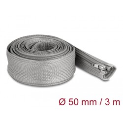 Koszulka pleciona z suwakiem odporna na temperaturę 3 m x 50 mm szara Delock 20838