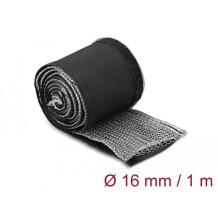 Rękaw pleciony EMC z rzepem odporny na ciepło 1 m x 16 mm czarny Delock 20840
