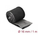Rękaw pleciony EMC z rzepem odporny na ciepło 1 m x 16 mm czarny Delock 20840
