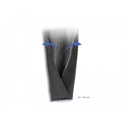 Rękaw pleciony EMC z rzepem odporny na ciepło 1 m x 16 mm czarny Delock 20840 Rękaw pleciony EMC z rzepem odporny na ciepło 1 m x 16 mm czarny Delock 20840
