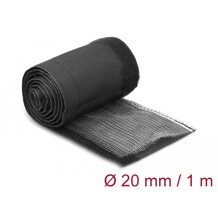 Rękaw pleciony EMC z rzepem odporny na ciepło 1 m x 20 mm czarny Delock 20841