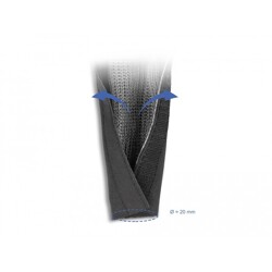 Rękaw pleciony EMC z rzepem odporny na ciepło 1 m x 20 mm czarny Delock 20841 Rękaw pleciony EMC z rzepem odporny na ciepło 1 m x 20 mm czarny Delock 20841