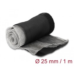 Rękaw pleciony EMC z rzepem odporny na ciepło 1 m x 25 mm czarny Delock 20842