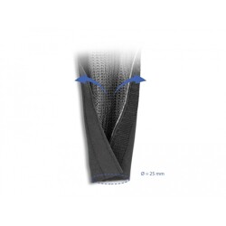 Rękaw pleciony EMC z rzepem odporny na ciepło 1 m x 25 mm czarny Delock 20842 Rękaw pleciony EMC z rzepem odporny na ciepło 1 m x 25 mm czarny Delock 20842