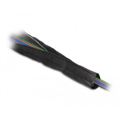 Rękaw pleciony EMC z rzepem odporny na ciepło 1 m x 25 mm czarny Delock 20842 Rękaw pleciony EMC z rzepem odporny na ciepło 1 m x 25 mm czarny Delock 20842