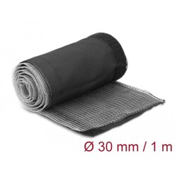 Rękaw pleciony EMC z rzepem odporny na ciepło 1 m x 30 mm czarny Delock 20843