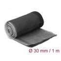 Rękaw pleciony EMC z rzepem odporny na ciepło 1 m x 30 mm czarny Delock 20843