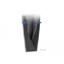 Rękaw pleciony EMC z rzepem odporny na ciepło 1 m x 30 mm czarny Delock 20843 Rękaw pleciony EMC z rzepem odporny na ciepło 1 m x 30 mm czarny Delock 20843