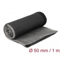 Rękaw pleciony EMC z rzepem odporny na ciepło 1 m x 50 mm czarny Delock 20844