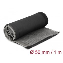 Rękaw pleciony EMC z rzepem odporny na ciepło 1 m x 50 mm czarny Delock 20844