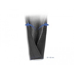 Rękaw pleciony EMC z rzepem odporny na ciepło 1 m x 50 mm czarny Delock 20844 Rękaw pleciony EMC z rzepem odporny na ciepło 1 m x 50 mm czarny Delock 20844