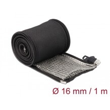 Rękaw pleciony EMC z zamkiem błyskawicznym odporny na ciepło 1 m x 16 mm czarny Delock 20845