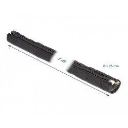Rękaw pleciony EMC z zamkiem błyskawicznym odporny na ciepło 1 m x 16 mm czarny Delock 20845 Rękaw pleciony EMC z zamkiem błyskawicznym odporny na ciepło 1 m x 16 mm czarny Delock 20845