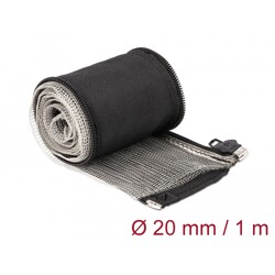 Rękaw pleciony EMC z zamkiem błyskawicznym odporny na ciepło 1 m x 20 mm czarny Delock 20846