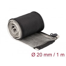 Rękaw pleciony EMC z zamkiem błyskawicznym odporny na ciepło 1 m x 20 mm czarny Delock 20846