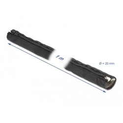 Rękaw pleciony EMC z zamkiem błyskawicznym odporny na ciepło 1 m x 20 mm czarny Delock 20846 Rękaw pleciony EMC z zamkiem błyskawicznym odporny na ciepło 1 m x 20 mm czarny Delock 20846