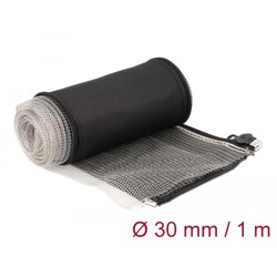 Rękaw pleciony EMC z zamkiem błyskawicznym odporny na ciepło 1 m x 30 mm czarny Delock 20848