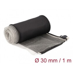 Rękaw pleciony EMC z zamkiem błyskawicznym odporny na ciepło 1 m x 30 mm czarny Delock 20848