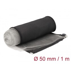 Rękaw pleciony EMC z zamkiem błyskawicznym odporny na ciepło 1 m x 50 mm czarny Delock 20849