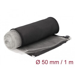 Rękaw pleciony EMC z zamkiem błyskawicznym odporny na ciepło 1 m x 50 mm czarny Delock 20849