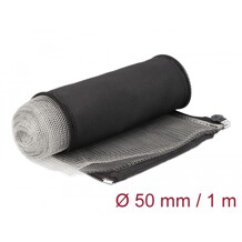 Rękaw pleciony EMC z zamkiem błyskawicznym odporny na ciepło 1 m x 50 mm czarny Delock 20849
