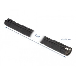 Rękaw pleciony EMC z zamkiem błyskawicznym odporny na ciepło 1 m x 50 mm czarny Delock 20849 Rękaw pleciony EMC z zamkiem błyskawicznym odporny na ciepło 1 m x 50 mm czarny Delock 20849