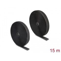 Mocna taśma rzepowa 15 m x 25 mm czarna Delock 20851