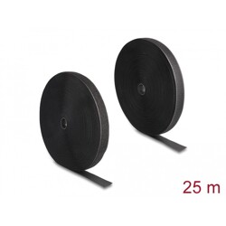 Mocna taśma rzepowa 25 m x 25 mm czarna Delock 20853