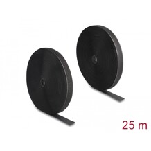 Mocna taśma rzepowa 25 m x 25 mm czarna Delock 20853