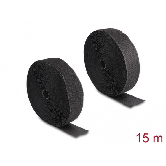 Mocna taśma rzepowa 15 m x 50 mm czarna Delock 20854
